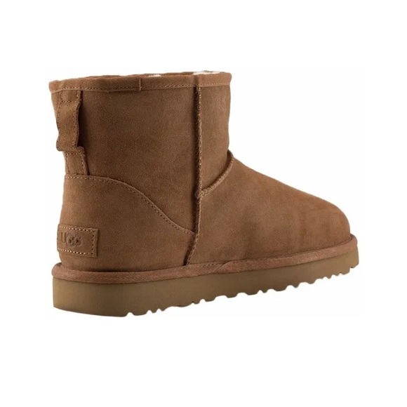 UGG Australia Classic Mini Rubber Logo Chestnut Boots - Picture 3 of 16